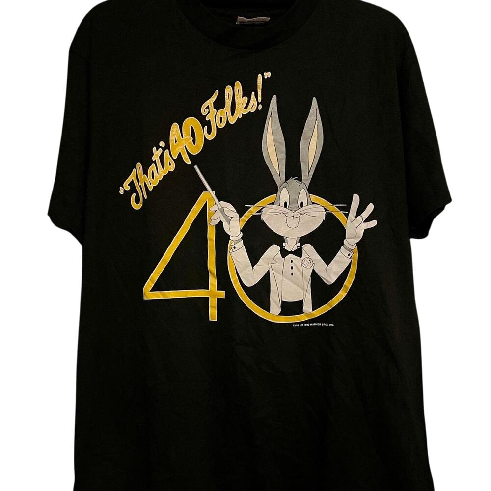 Vintage 90s That’s 40 Folks! Bugs Bunny 1990 Single Stitch Shirt Adult Large